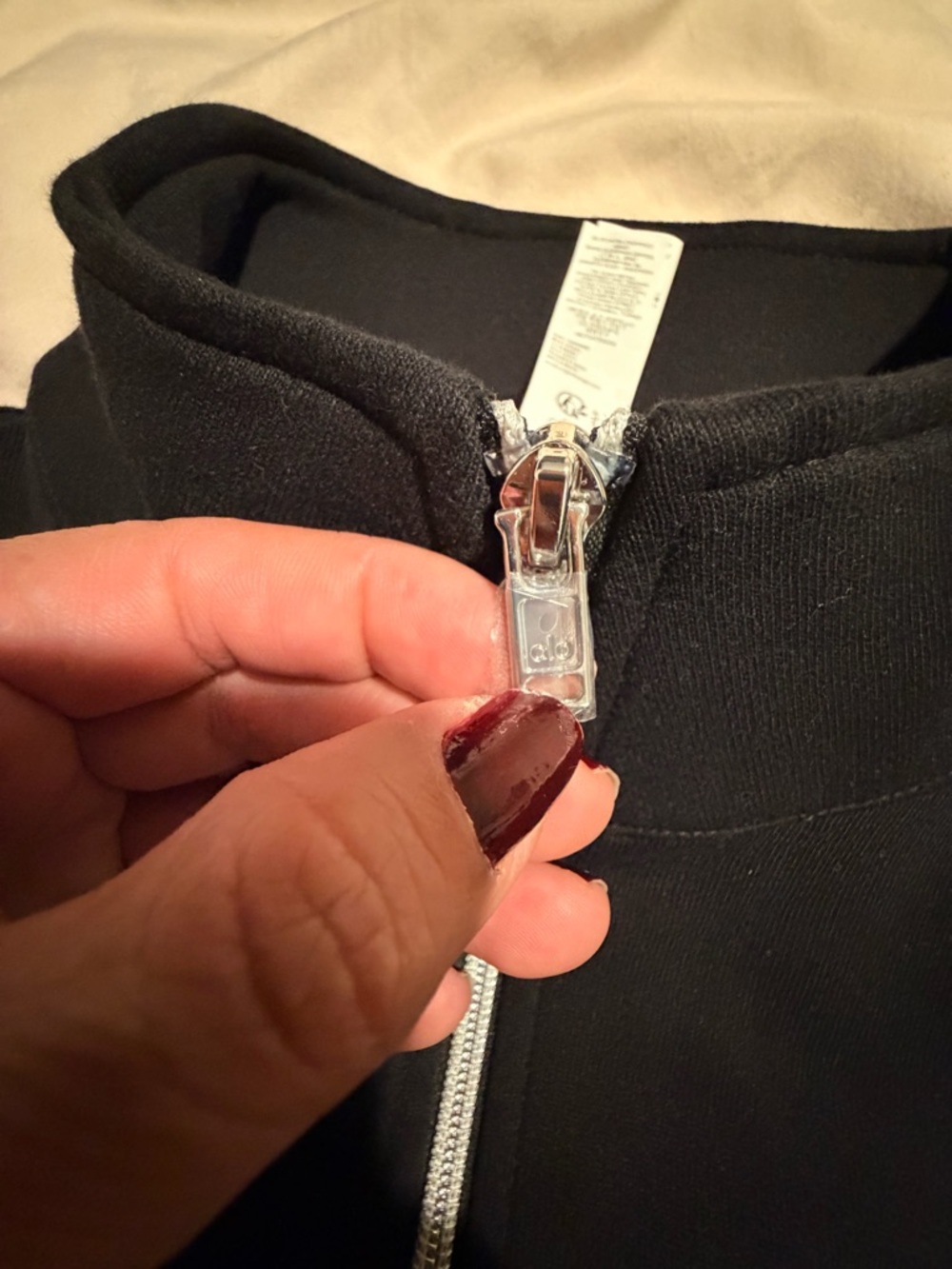 ALO Yoga Black Half-Zip Pullover Sweatshirt - Picture 9 of 9